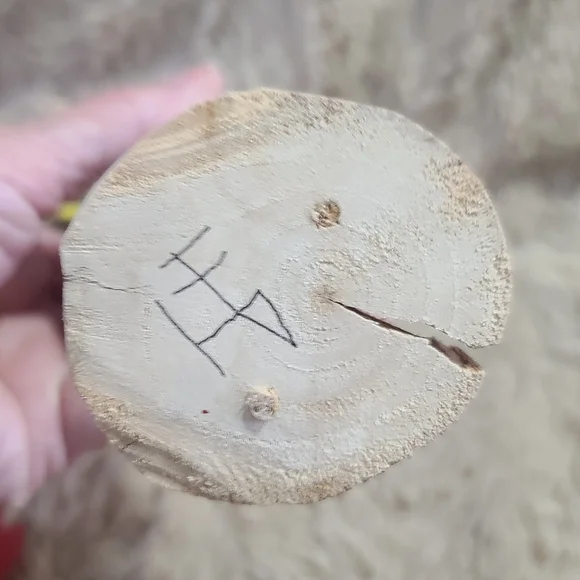 Colorful Chicken Figurine Set, Shelf Sitter, Navajo Signed Wood Chicken, Dept 56 - Picture 13 of 13